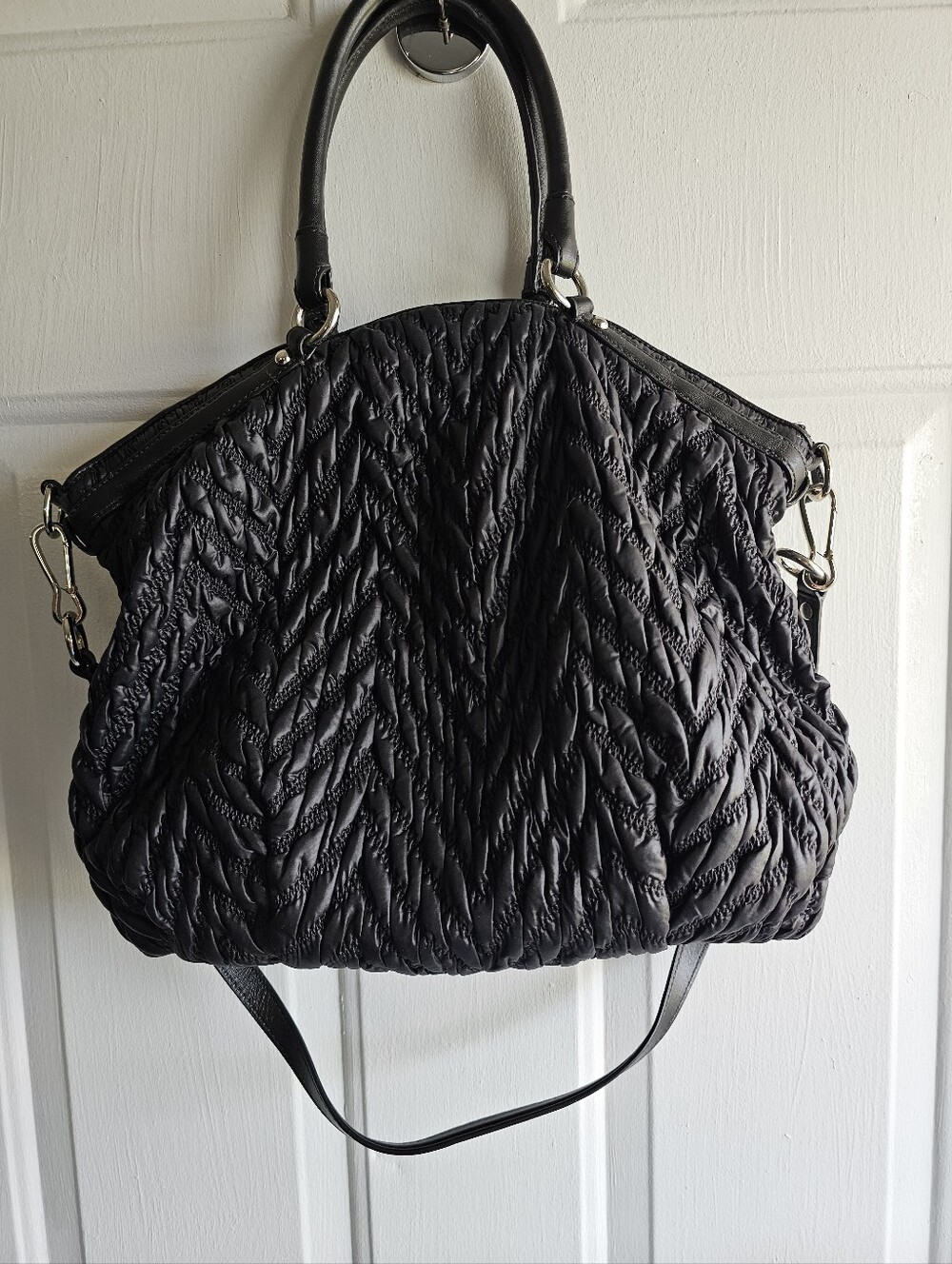 Coach Quilted Black Women's Satchel Handbag -75th Anniversary Edition - Picture 12 of 15